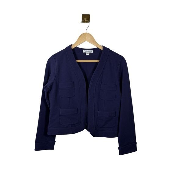 NWOT Pendleton Women’s 4-Pocket Open Style Knit Blazer Navy Size S - Picture 3 of 8